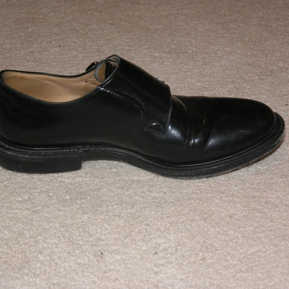Church\'s Lambourn Black Leather Double Monk Loafers 10.5 F